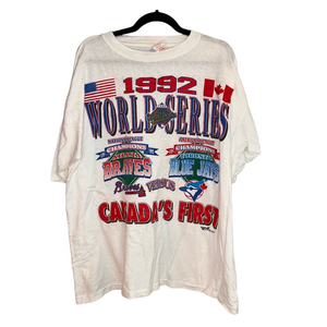 Vintage 1992 Blue Jays  Atlanta Braves World Series Champions MLB Tee